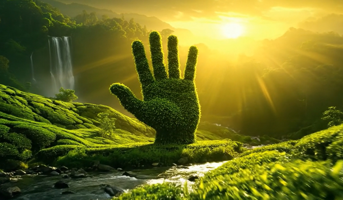 Çaylıkların arasından yeşil el